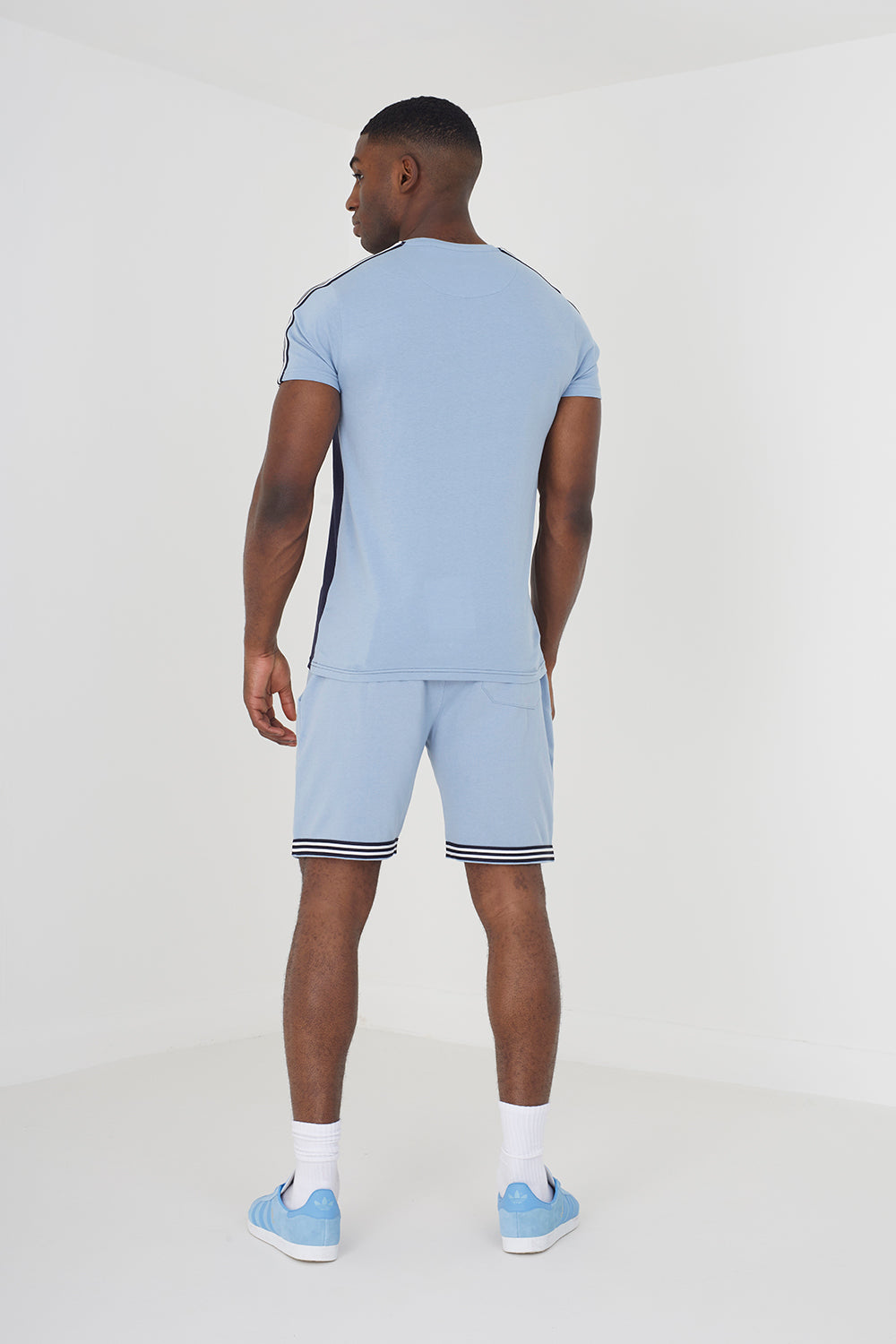 Brave Soul Blue T-Shirt and Shorts Set - Blue Image 2