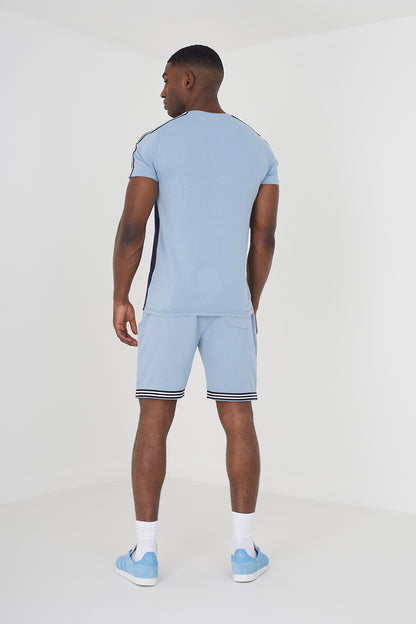 Brave Soul Blue T-Shirt and Shorts Set - Blue Image 2