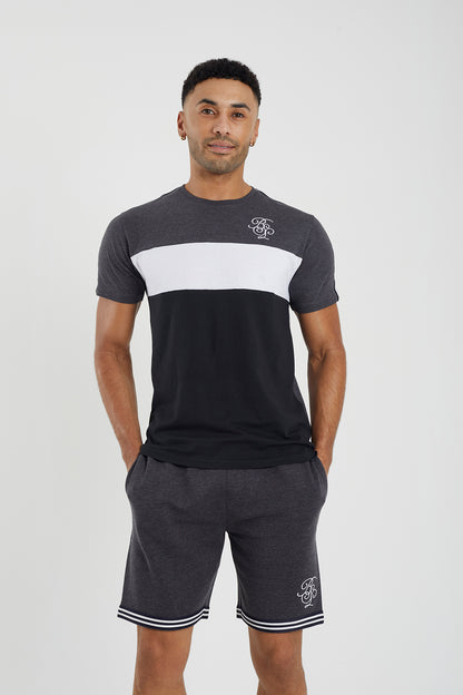 Brave Soul Charcoal T-Shirt and Shorts Set - Charcoal Image 1