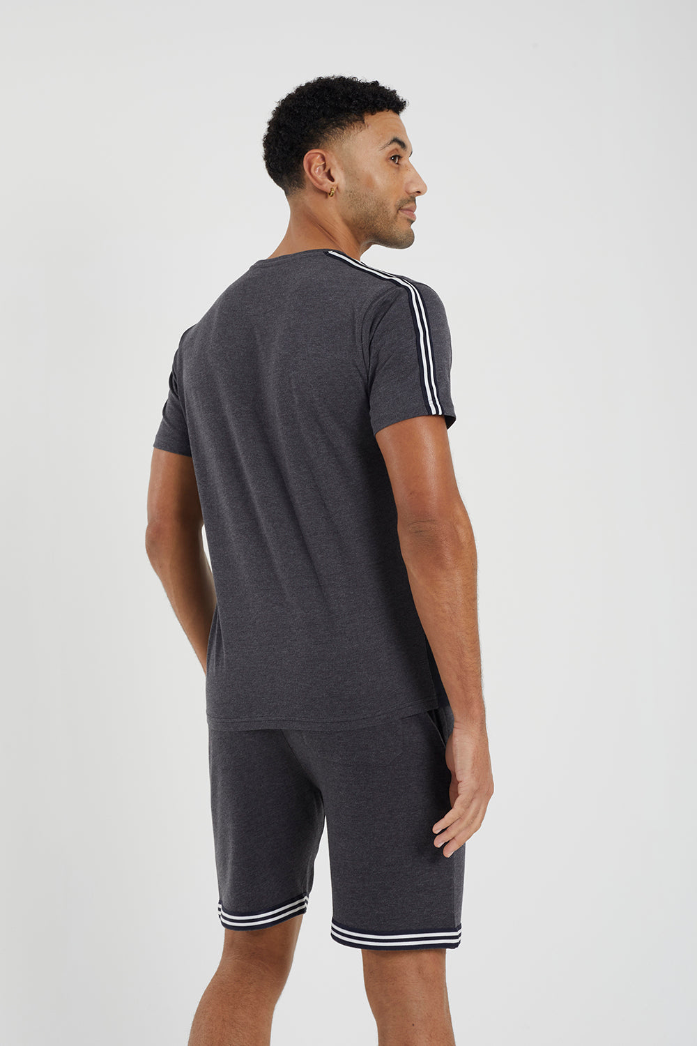 Brave Soul Charcoal T-Shirt and Shorts Set - Charcoal Image 2