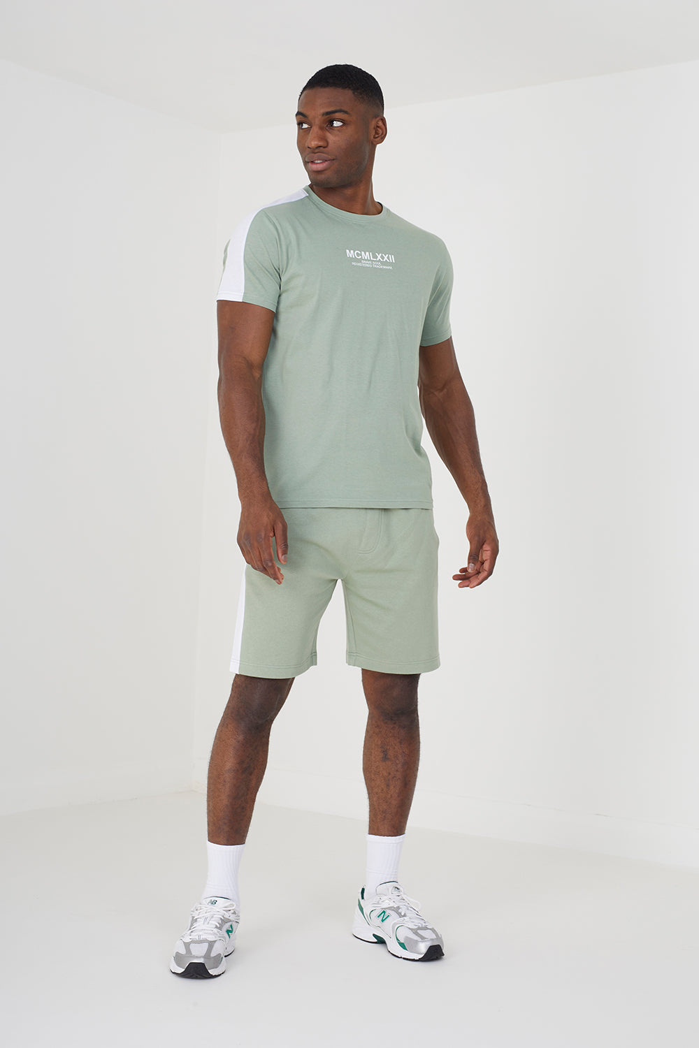 Brave Soul Green T-Shirt & Short Co-ord Set - Green Image 3