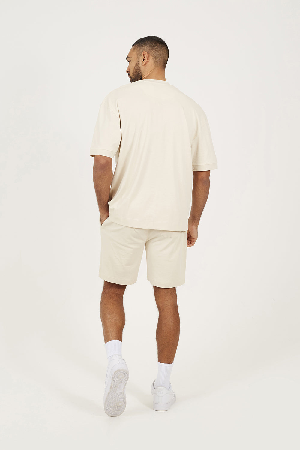 Brave Soul Taupe Oversized T-Shirt & Short Co-ord Set - Taupe Image 2