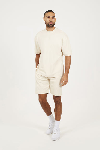 Brave Soul Taupe Oversized T-Shirt & Short Co-ord Set - Taupe Image 3