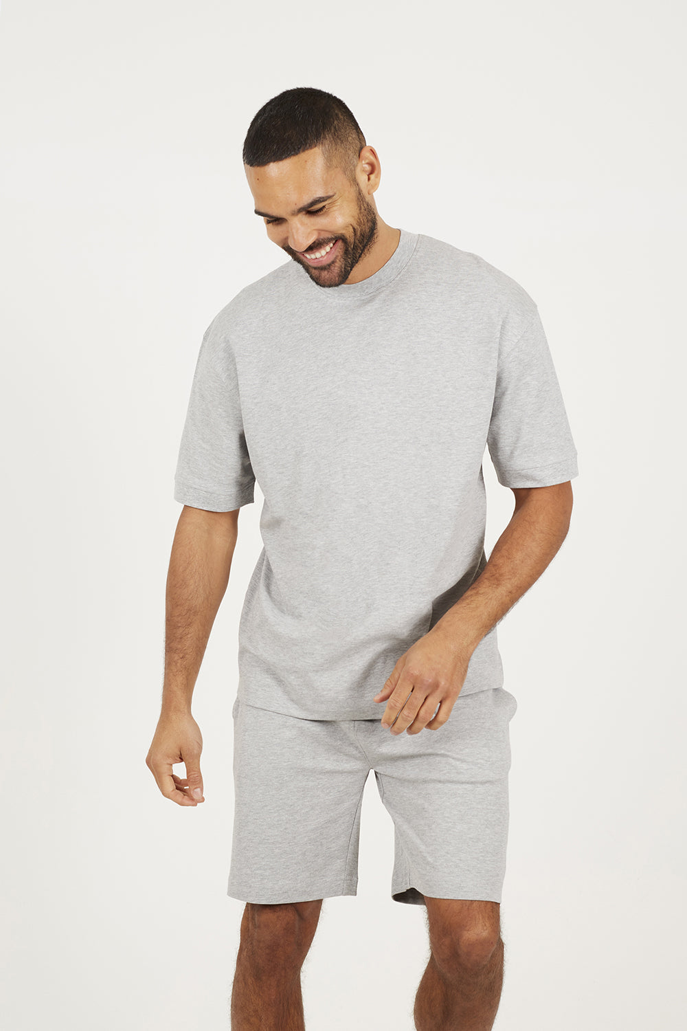 Brave Soul Grey Oversized T-Shirt & Short Co-ord Set - Grey Image 1