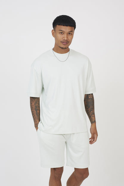 Brave Soul Pale Green Oversized T-Shirt & Short Co-ord Set - Pale Green Image 1