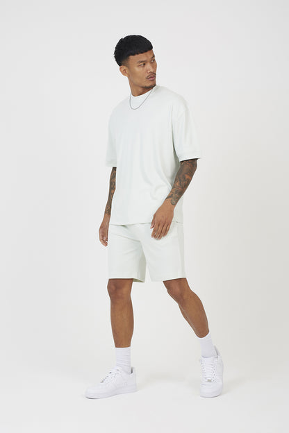 Brave Soul Pale Green Oversized T-Shirt & Short Co-ord Set - Pale Green Image 3