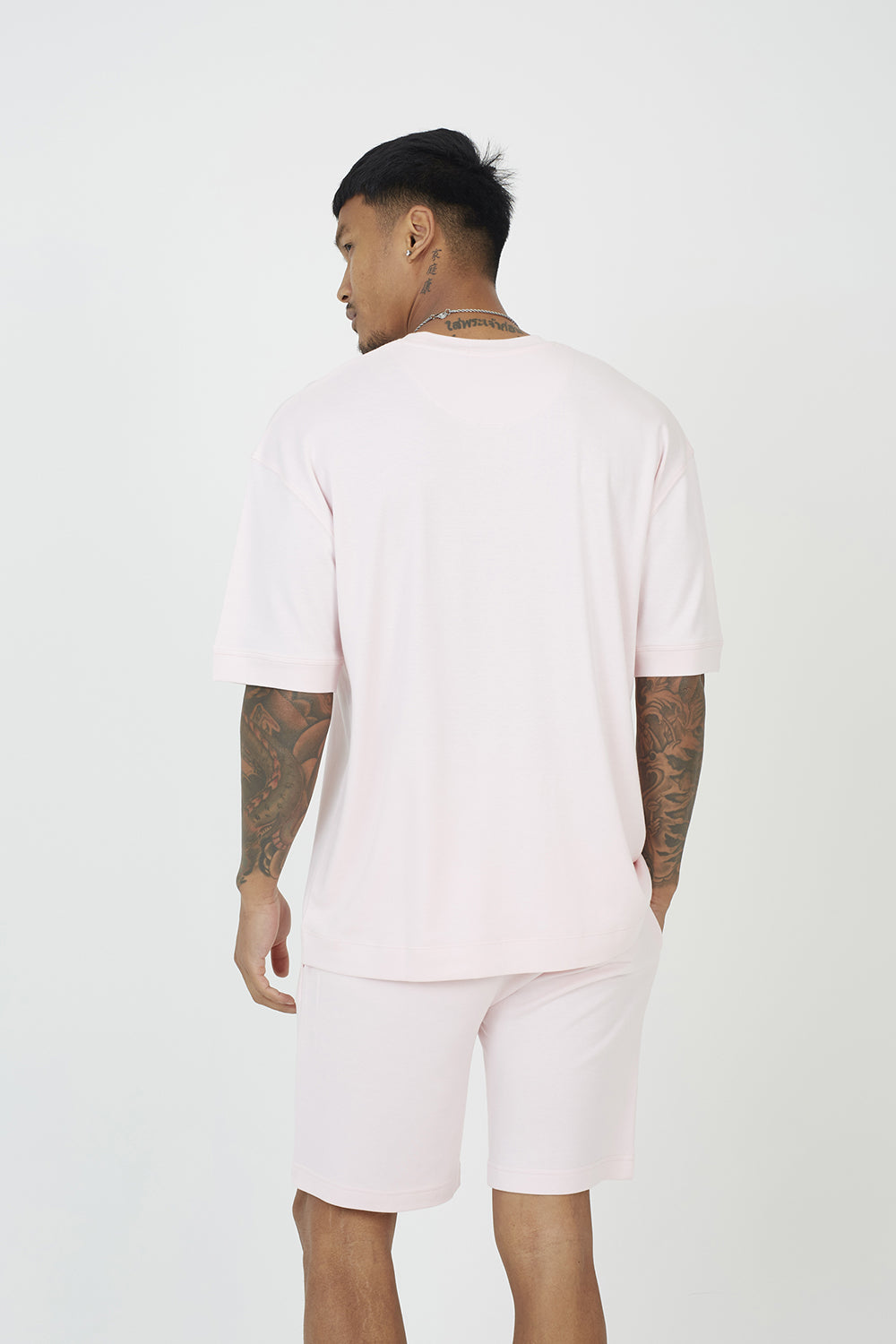 Brave Soul Pink Oversized T-Shirt & Short Co-ord Set - Pink Image 2
