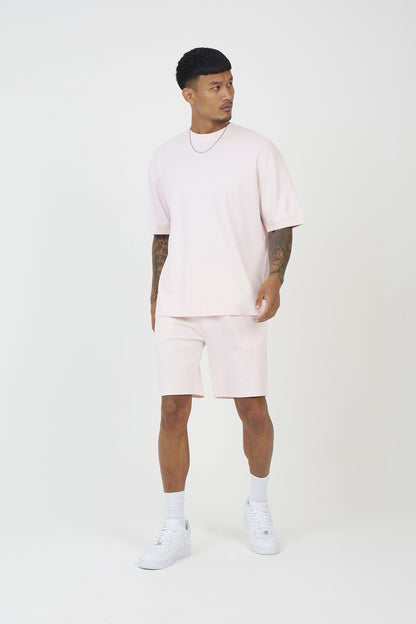 Brave Soul Pink Oversized T-Shirt & Short Co-ord Set - Pink Image 3