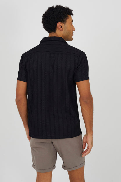 Brave Soul Black Woven T-Shirt - Black Image 2