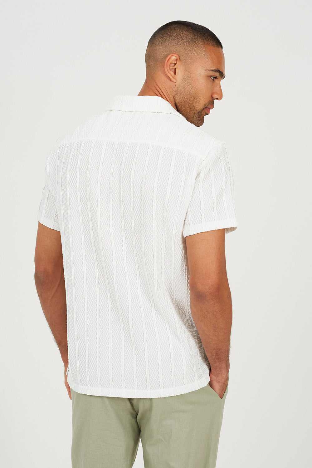 Brave Soul Off White Woven T-Shirt - Off White Image 2