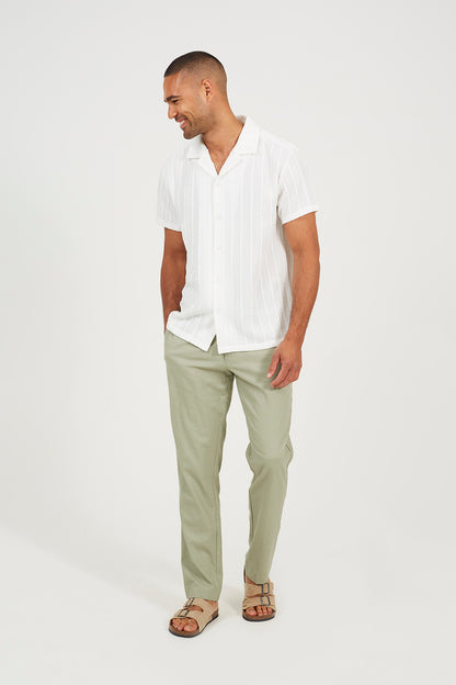 Brave Soul Off White Woven T-Shirt - Off White Image 3