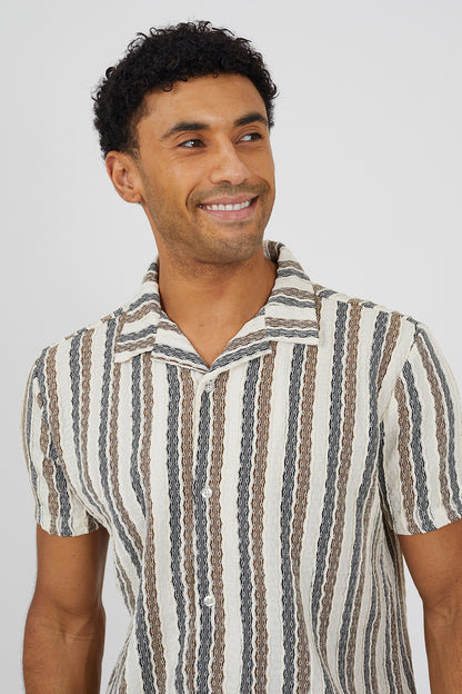 Brave Soul White Revere Collar Shirt - White Image 4
