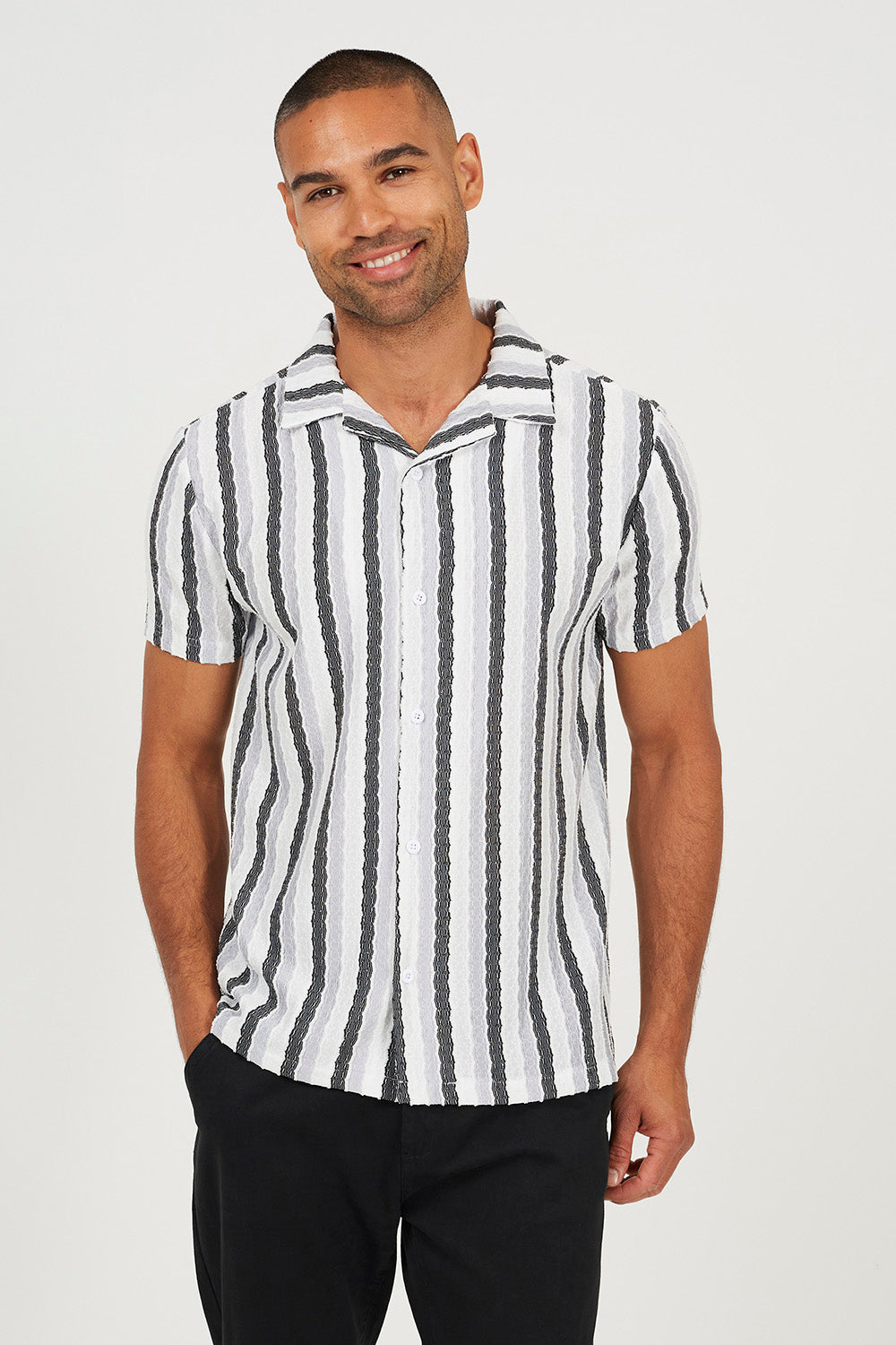 Brave Soul White Revere Collar Shirt - White Image 1