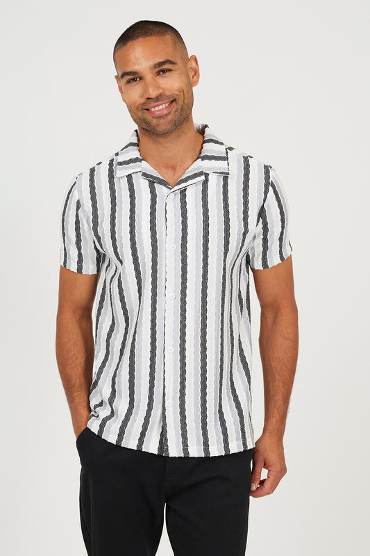 Brave Soul White Revere Collar Shirt - White Image 1