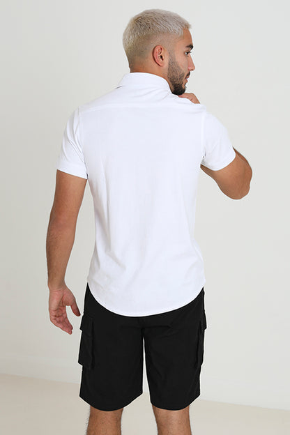 Brave Soul White Short Sleeve Cotton Blend Jersey Shirt - White Image 2