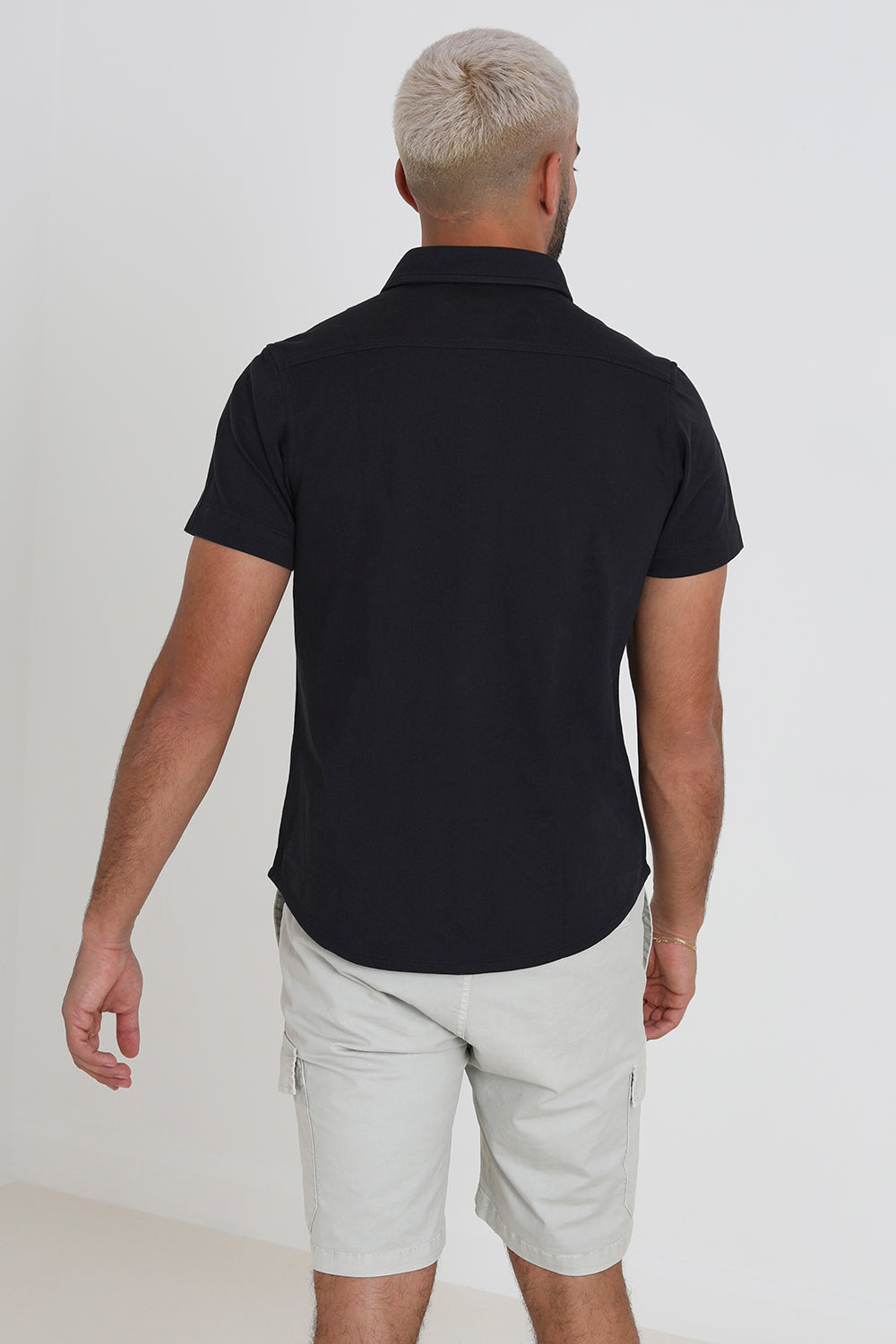 Brave Soul Black Short Sleeve Cotton Blend Jersey Shirt - Black Image 2