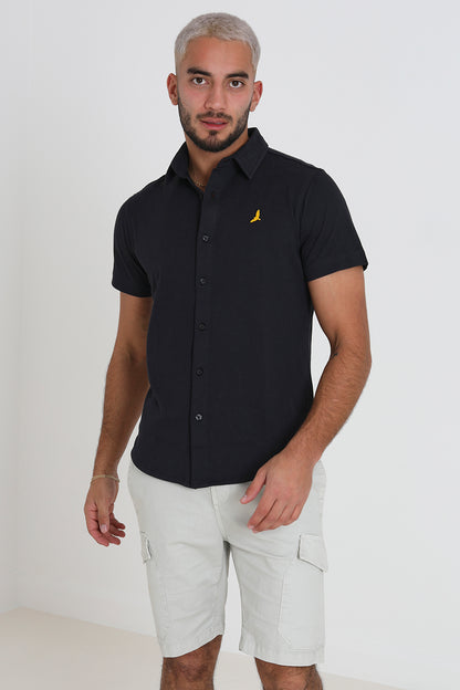 Brave Soul Black Short Sleeve Cotton Blend Jersey Shirt - Black Image 3