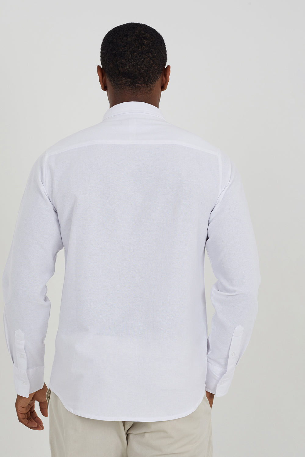 Brave Soul White Cotton Long Sleeve Oxford Shirt - White Image 2