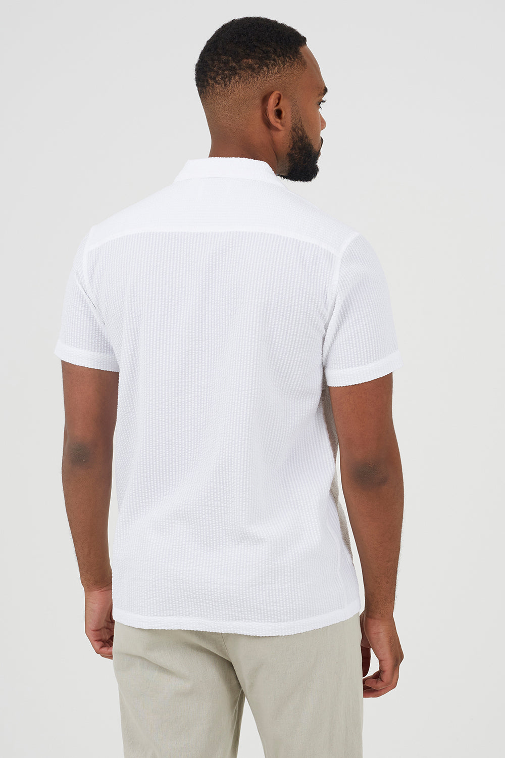 Brave Soul Off White Revere Collar Patch Pocket Short Sleeve Shirt - Off White Image 2