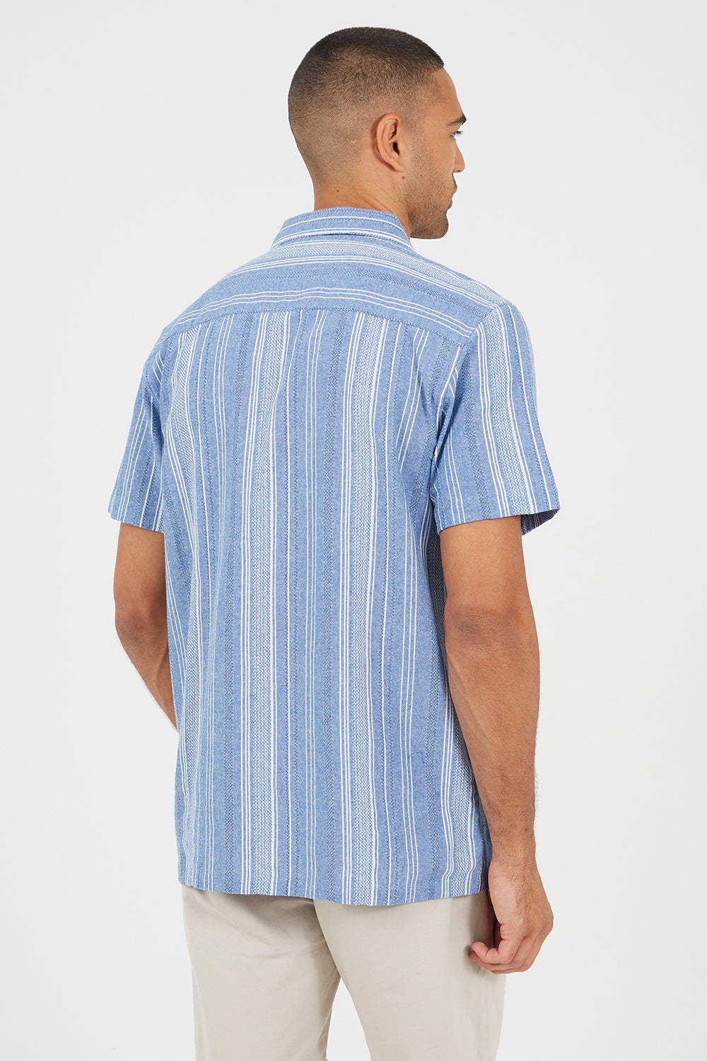 Brave Soul Blue Revere Collar Shirt - Blue Image 2