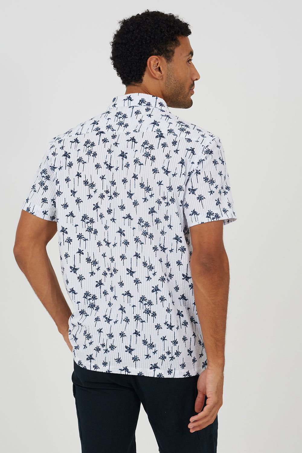 Brave Soul White Printed Revere Collar Shirt - White Image 2