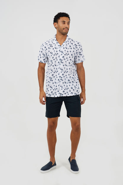 Brave Soul White Printed Revere Collar Shirt - White Image 3
