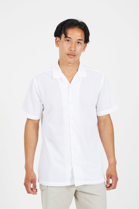 Brave Soul Off White Revere Collar Short Sleeve Shirt - Off White Image 1