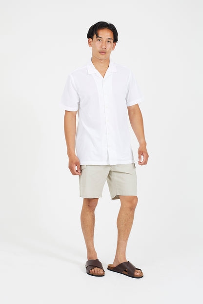 Brave Soul Off White Revere Collar Short Sleeve Shirt - Off White Image 3