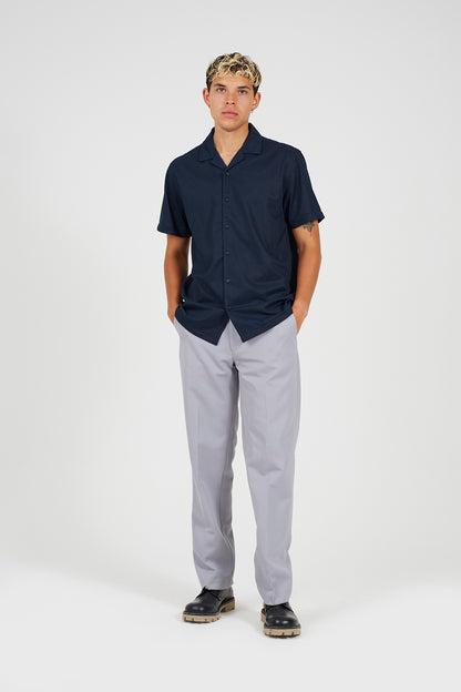 Brave Soul Navy Revere Collar Short Sleeve Shirt - Navy Image 3