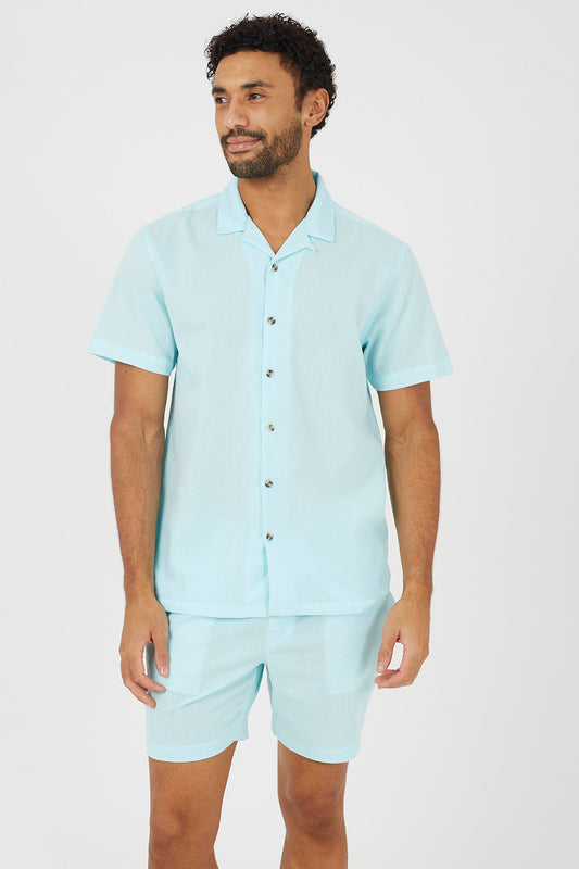 Brave Soul Mint Revere Collar Shirt - Mint Image 1