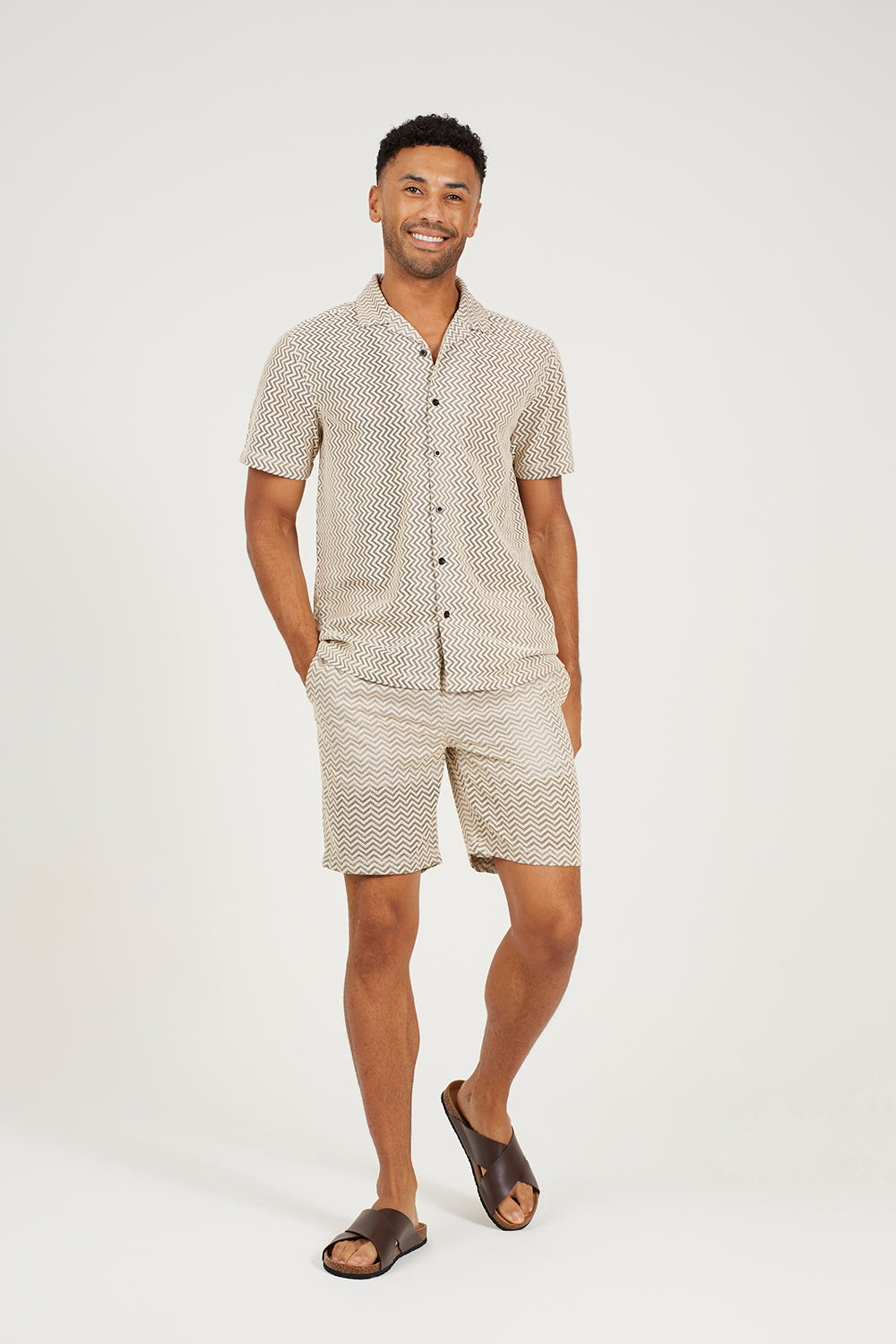Brave Soul Black Revere Collar Short Sleeve Shirt - Black Image 3