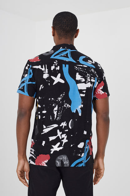 Brave Soul Black Short Sleeve Print Shirt - Black Image 2