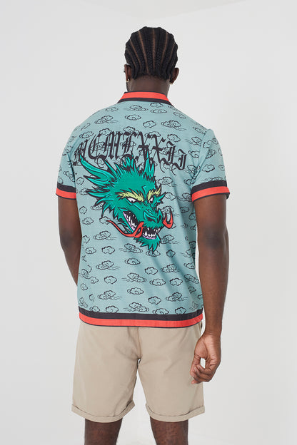 Brave Soul Pale Green Graphic Print Short Sleeve Shirt - Pale Green Image 2