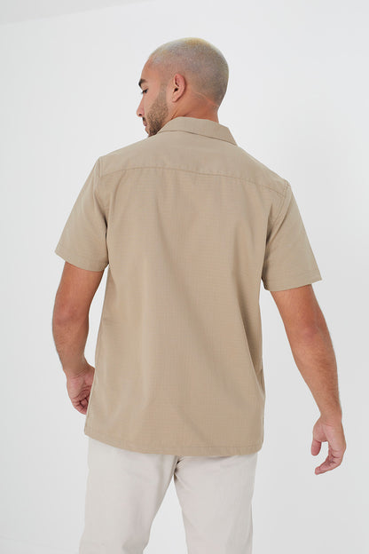 Brave Soul Light Sand Revere Collar Shirt - Light Sand Image 2