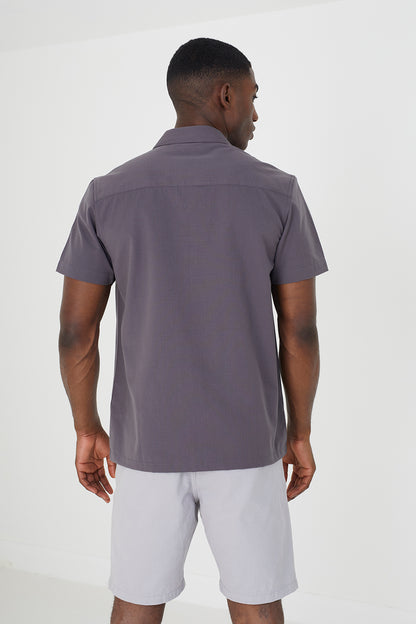 Brave Soul Grey Revere Collar Shirt - Grey Image 2