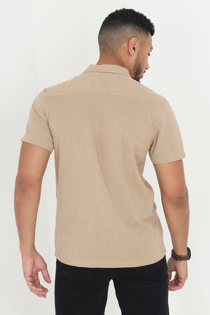 Brave Soul Stone Short Sleeve Shirt - Stone Image 2