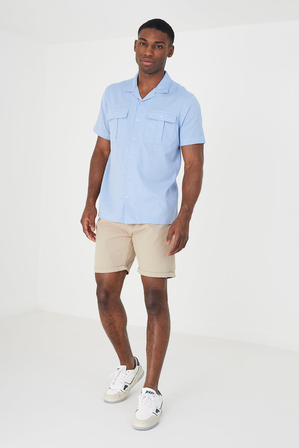 Brave Soul Baby Blue Short Sleeve Shirt - Baby Blue Image 3