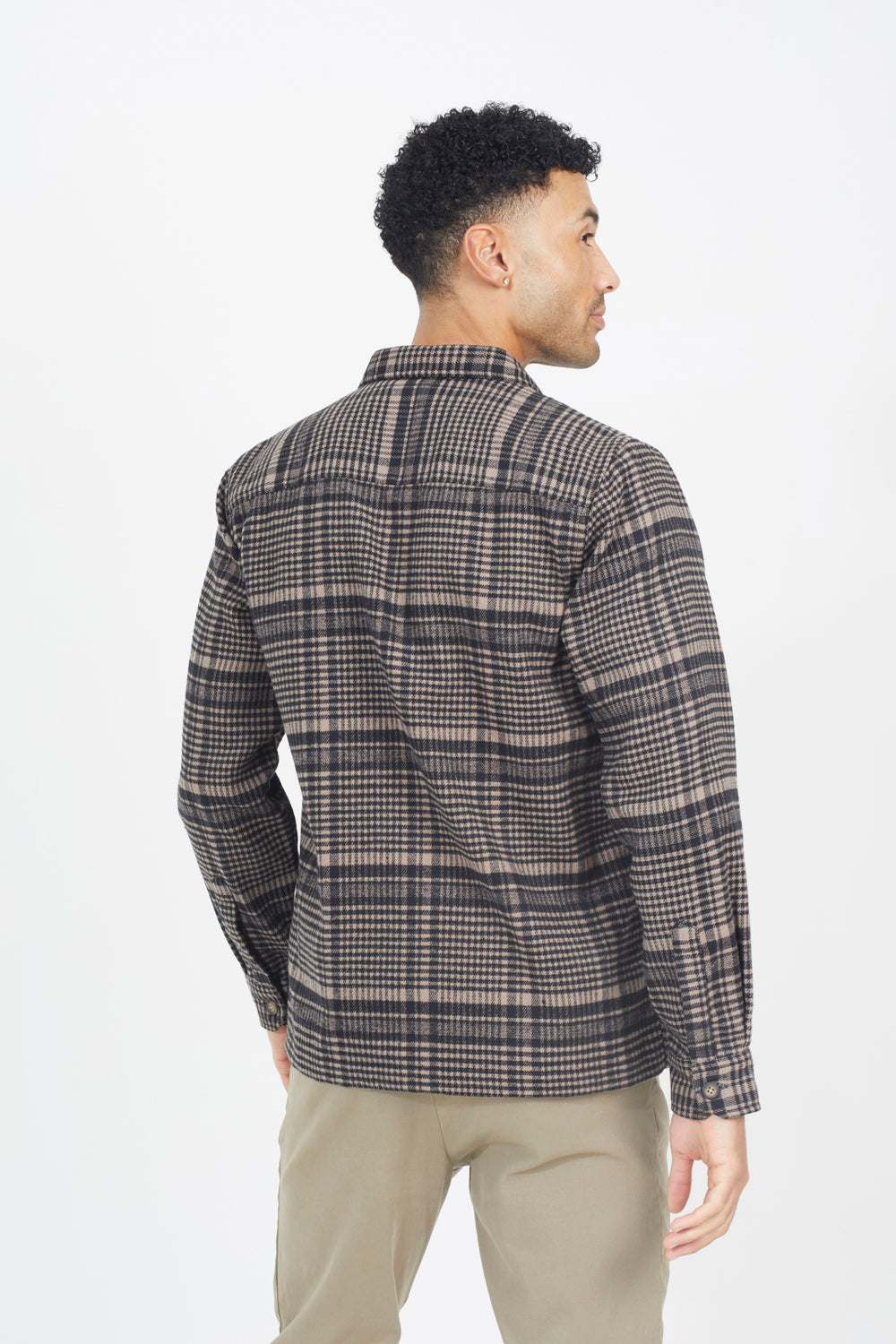 Brave Soul Black Cotton Blend Long Sleeve Check Shirt - Black Image 2