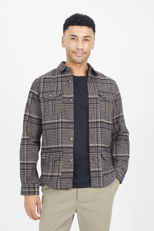 Brave Soul Black Cotton Blend Long Sleeve Check Shirt - Black Image 1
