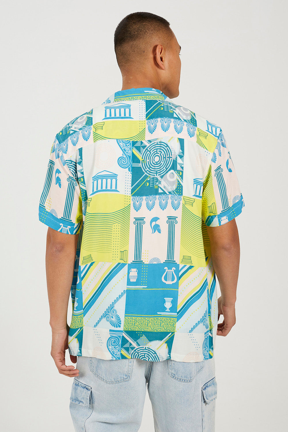 Brave Soul White Revere Collar Graphic Print Shirt - White Image 2