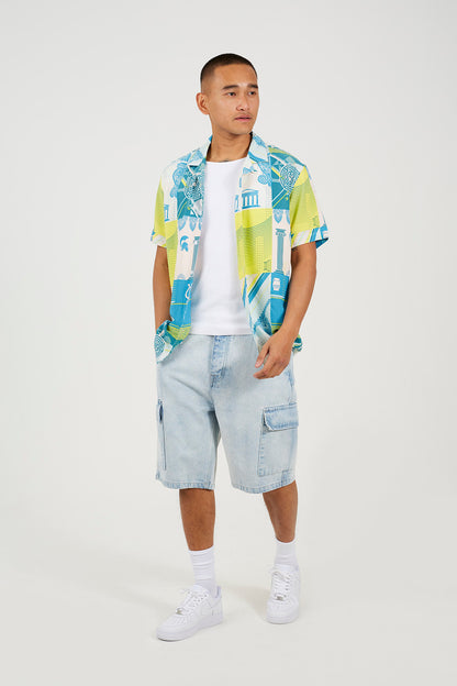 Brave Soul White Revere Collar Graphic Print Shirt - White Image 3