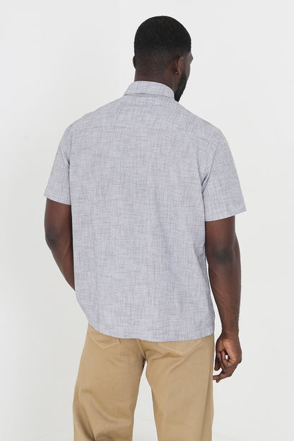 Brave Soul Navy Short Sleeve Cotton Shirt - Navy Image 2