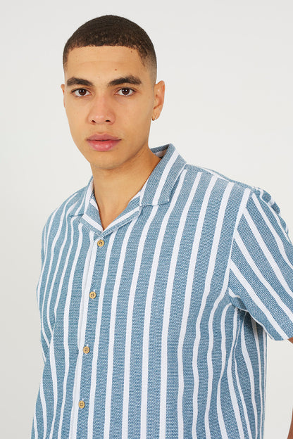 Brave Soul Green Regular Fit Revere Collar Shirt - Green Image 4