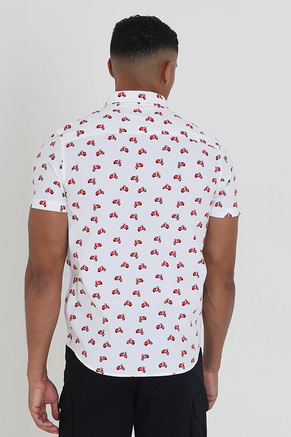 Brave Soul Promo White Cotton Short Sleeve Print Shirt - White Image 2