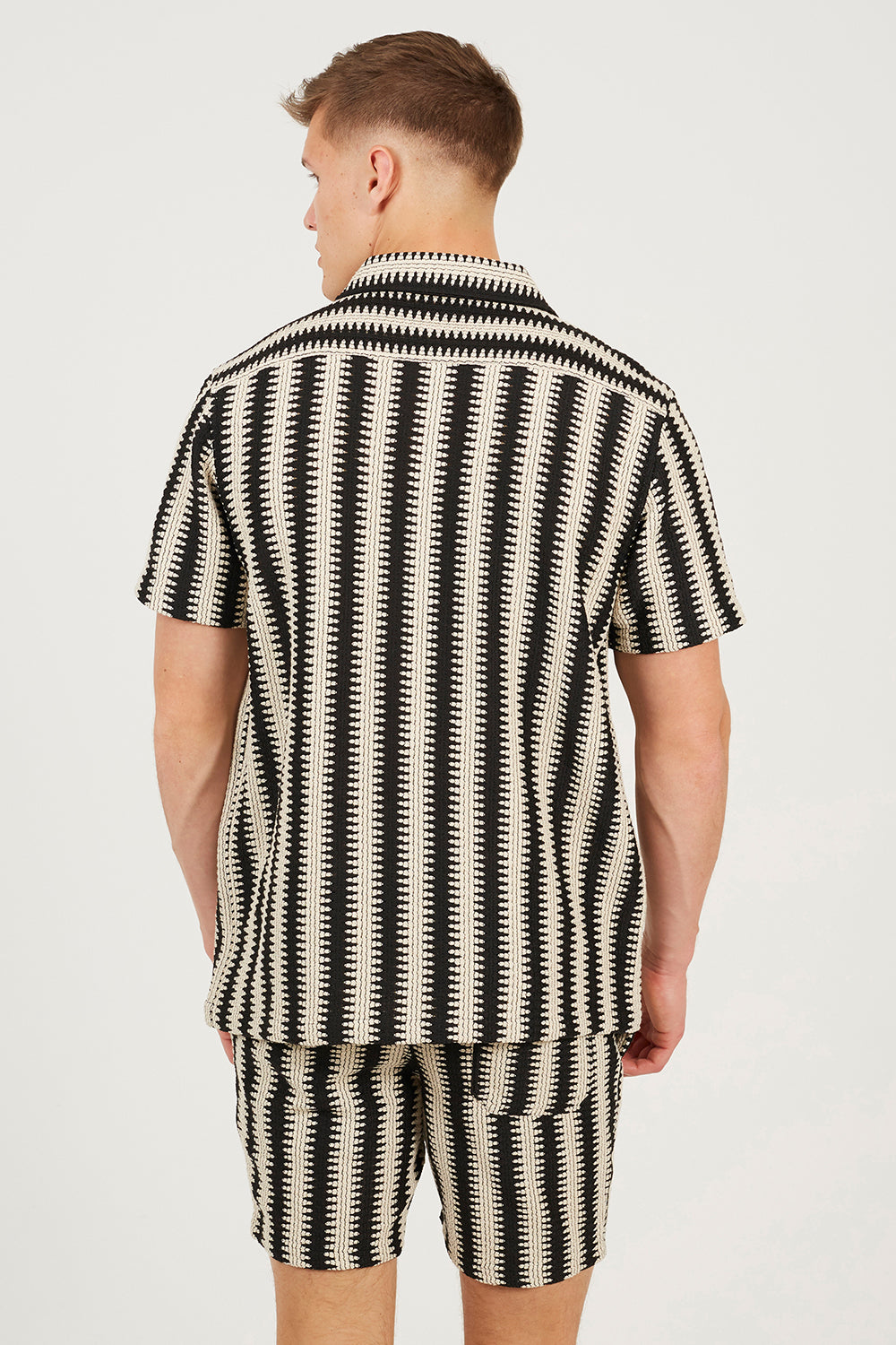 Brave Soul Black Striped Revere Collar Shirt - Black Image 2