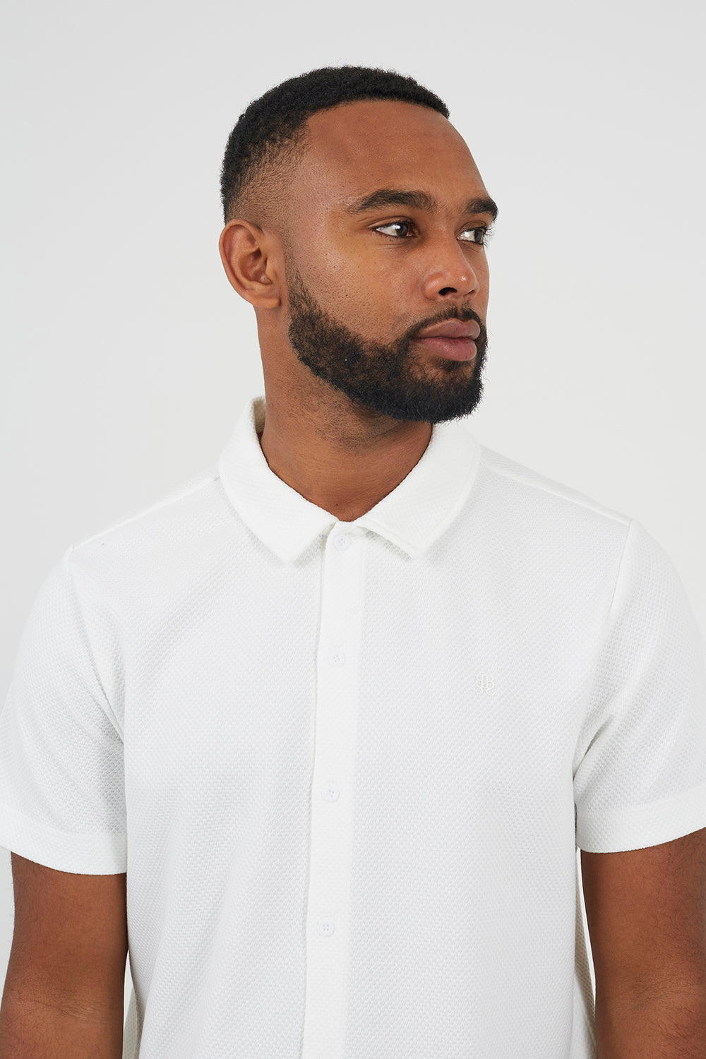Brave Soul Cream Short Sleeve Textured Shirt - Cream Image 4