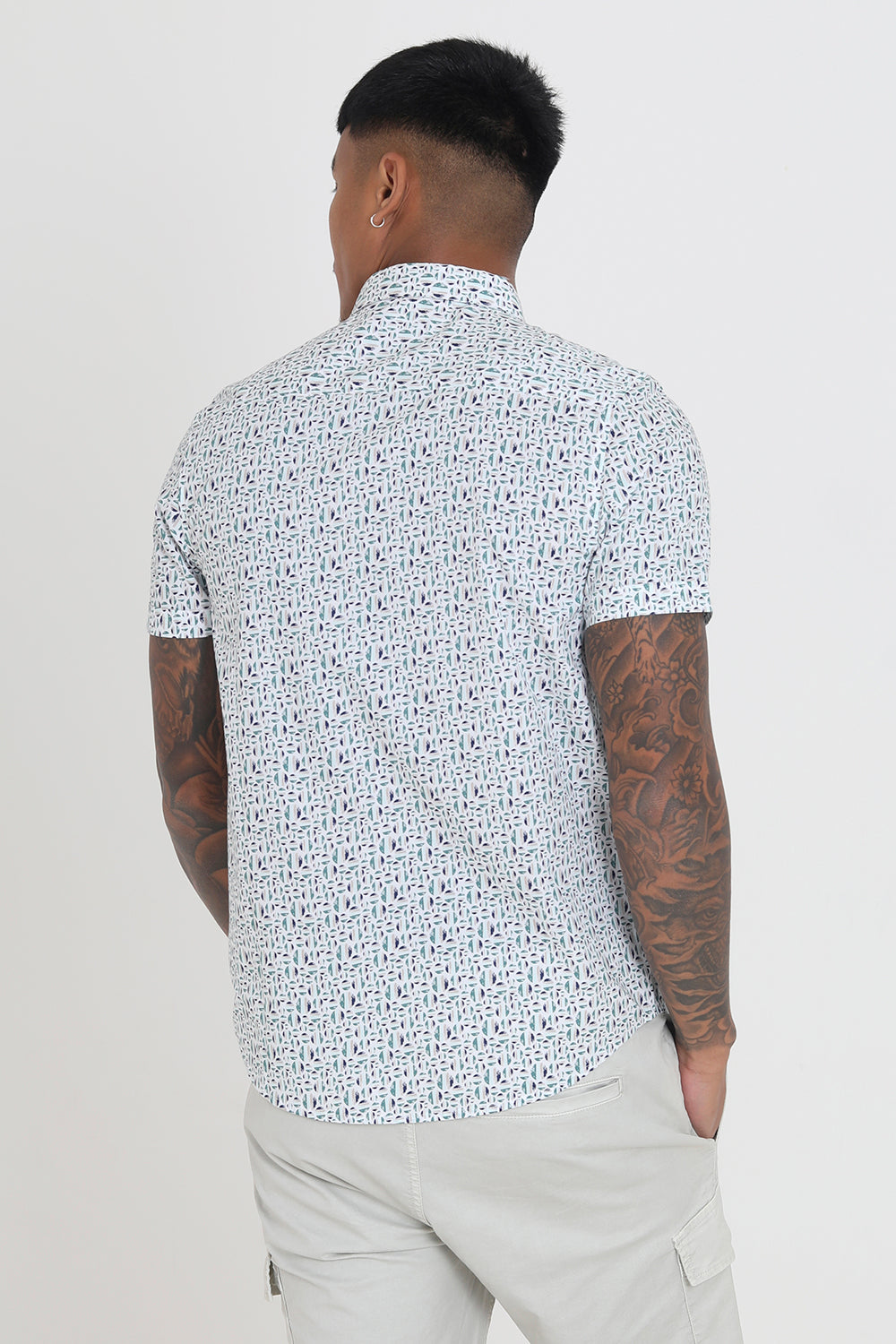 Brave Soul Green Cotton Short Sleeve Print Shirt - Green Image 2