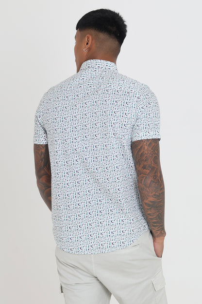 Brave Soul Green Cotton Short Sleeve Print Shirt - Green Image 2