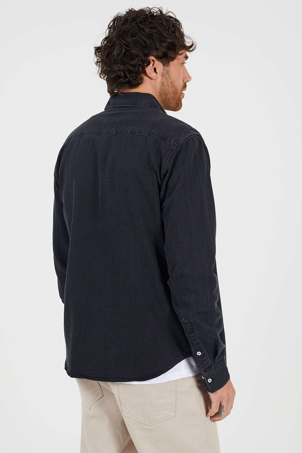 Brave Soul Black Long Sleeve Denim Shirt - Black Image 2