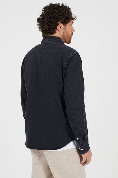 Brave Soul Black Long Sleeve Denim Shirt - Black Image 2